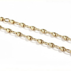 18K Gold PVD Plated Stainless Steel French Diamond Tube DIY Jewelry Chain