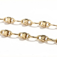 18K Gold PVD Plated Stainless Steel French Diamond Tube DIY Jewelry Chain