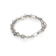 925 Sterling Silver Hardware Chain With Charm bracelet