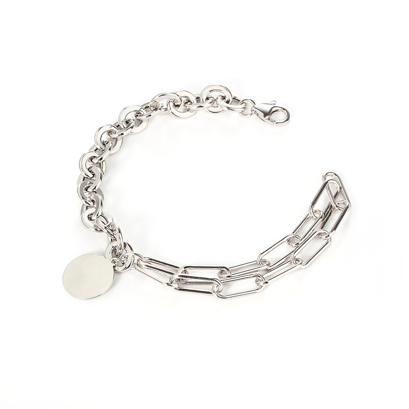 925 Sterling Silver Hardware Chain With Charm bracelet