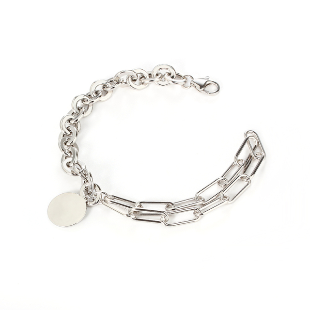 925 Sterling Silver Hardware Chain With Charm bracelet