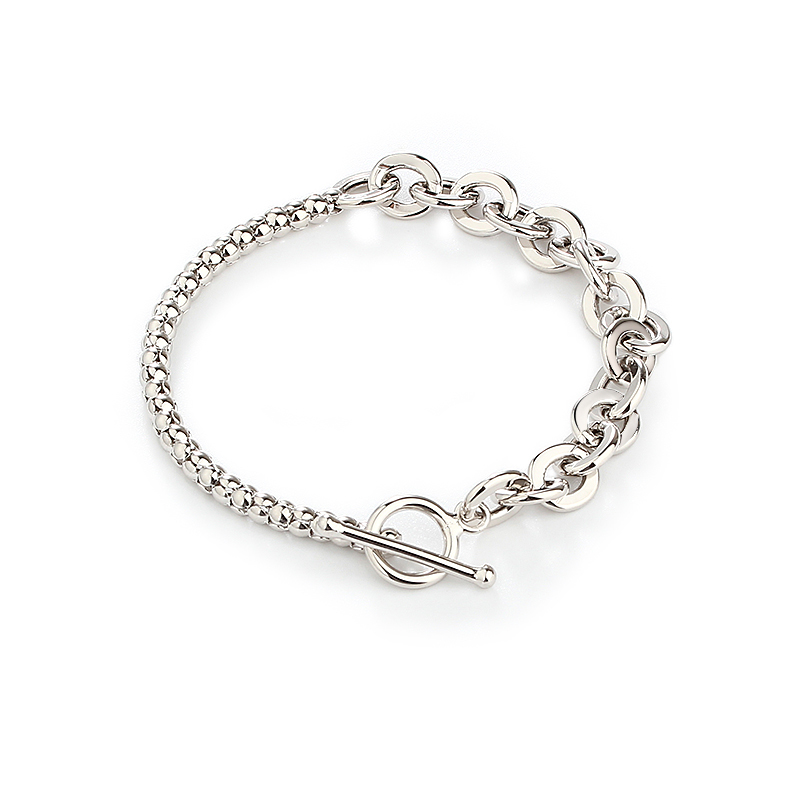 925 Sterling Silver Chain Bracelet With Toggle Clasp