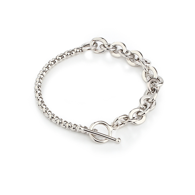 925 Sterling Silver Chain Bracelet With Toggle Clasp