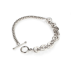 925 Sterling Silver Chain Bracelet With Toggle Clasp