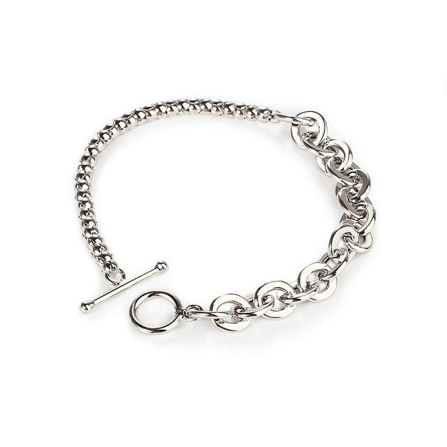 925 Sterling Silver Chain Bracelet With Toggle Clasp