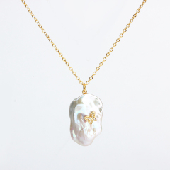 925 Sterling Silver Freshwater Pearl Butterfly Chain Necklace