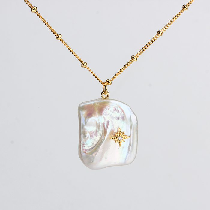 925 Sterling Silver Baroque Pearl Necklace For Women