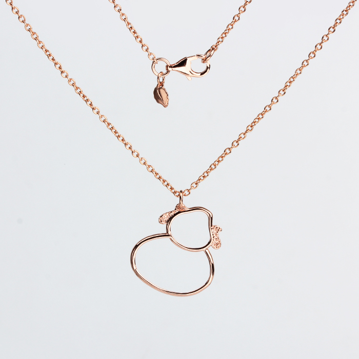 925 Sterling Silver Hollowed-Cut Dog Shape Chain Necklace