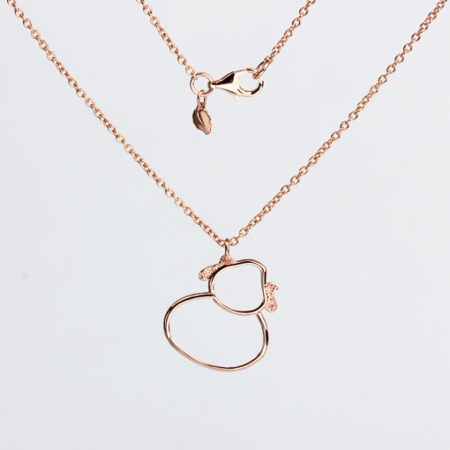 925 Sterling Silver Hollowed-Cut Dog Shape Chain Necklace