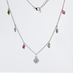 925 Sterling Silver Minimalism Four Leaf Necklace