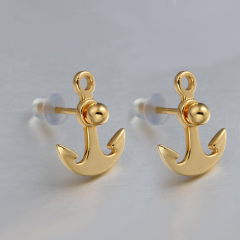 925 Sterling Silver Anchor Stud Earrings