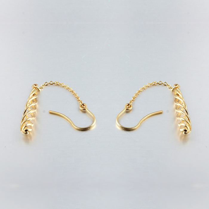 925 Sterling Silver 3D Drop Earring Hook