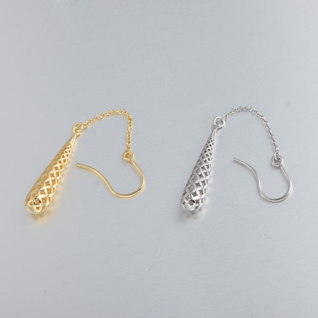 925 Sterling Silver 3D Drop Earrings