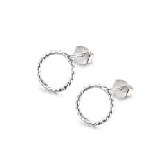 925 Sterling Silver Minimalist Round Stud Earrings