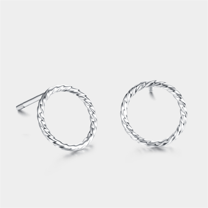 925 Sterling Silver Minimalist Round Stud Earrings