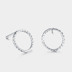 925 Sterling Silver Minimalist Round Stud Earrings