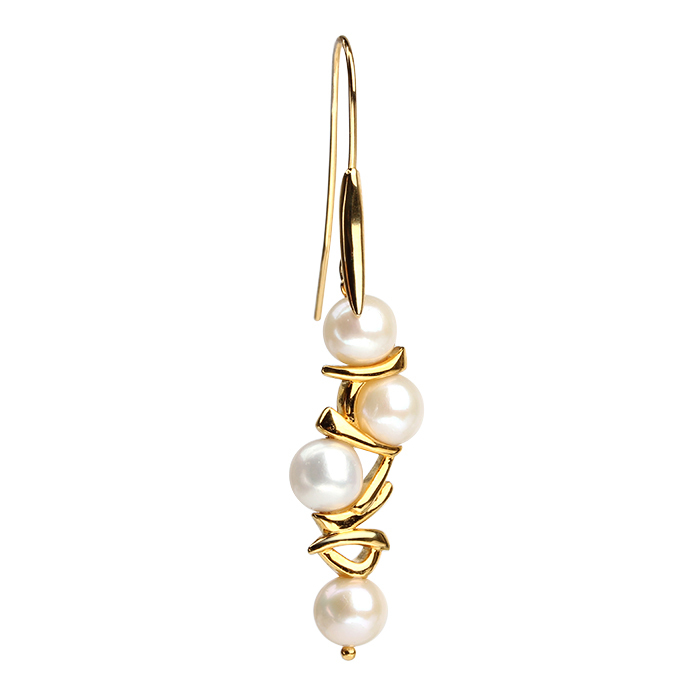 925 Sterling Silver Unique Pearl Design Earrings
