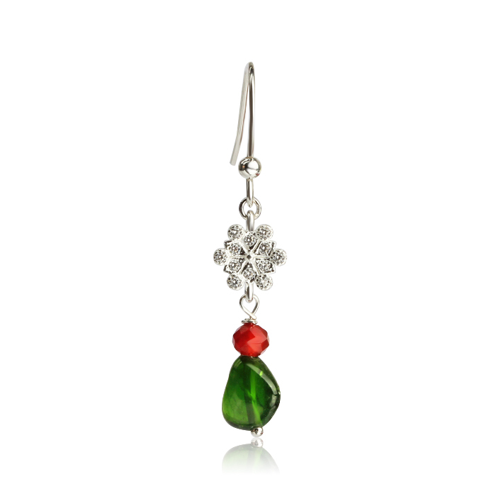 925 Sterling Silver Unique Snowflake Earrings