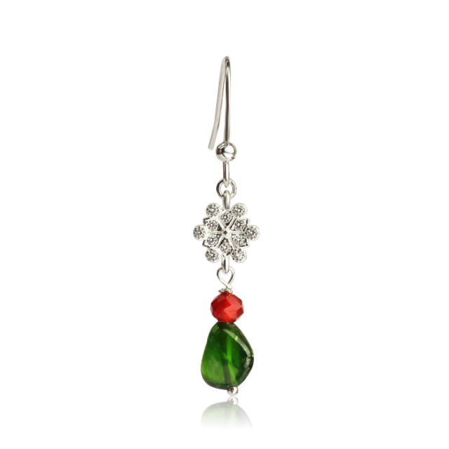 925 Sterling Silver Unique Snowflake Earrings