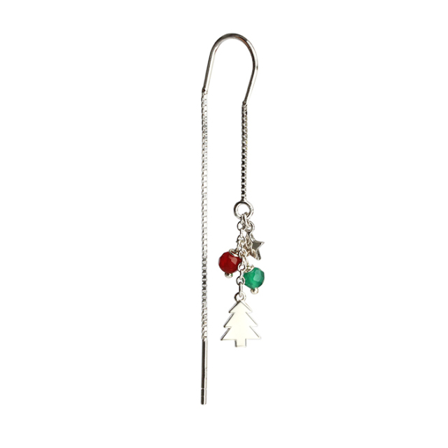 925 Sterling Silver Unique Star Charm And Christmas Tree Charm Earrings