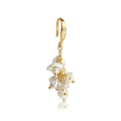925 Sterling Silver Unique Cubic Zirconia Baroque Pearl And Pearl Earrings