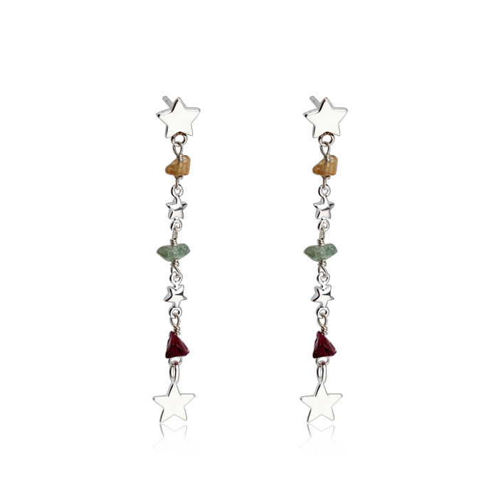 925 Sterling Silver Unique Tourmaline Earring Studs