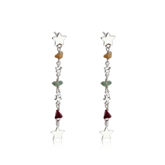 925 Sterling Silver Unique Tourmaline Earring Studs