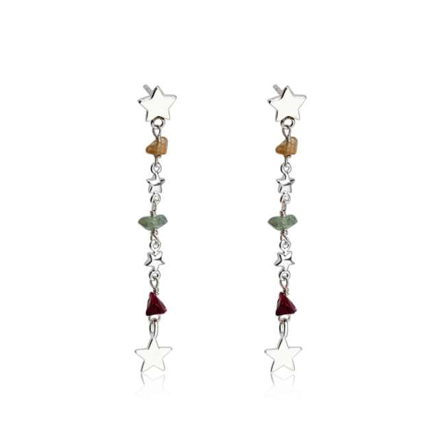 925 Sterling Silver Unique Tourmaline Earring Studs