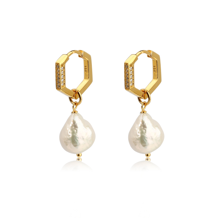 925 Sterling Silver Unique Fashion Gold Plated Chic Earrings