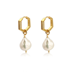 925 Sterling Silver Unique Fashion Gold Plated Chic Earrings