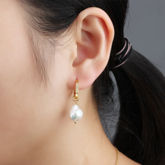 925 Sterling Silver Unique Fashion Gold Plated Chic Earrings