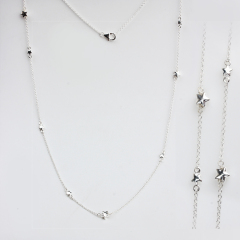925 Sterling Silver Star Long Women Necklace