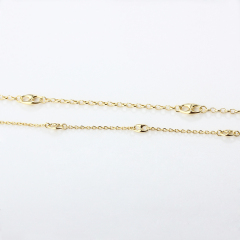 925 Sterling Silver Gold Satellite Chain Necklace with Mariner Links