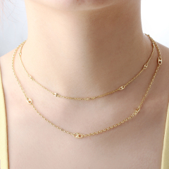 925 Sterling Silver Gold Satellite Chain Necklace with Mariner Links
