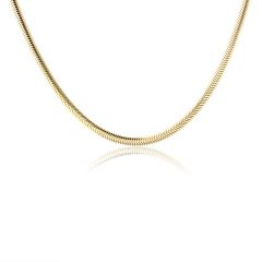 925 Sterling Silver Gold Herringbone Chain Choker Necklace