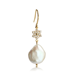 925 Sterling Silver Unique Baroque Pearl Jewelry Earrings For Women