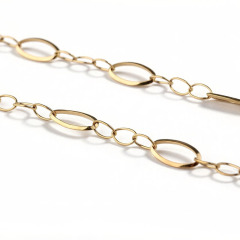 18K Gold PVD Plated Stainless Steel Mixed Size Oval Link DIY Jewelry Chain