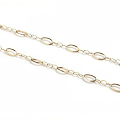 18K Gold PVD Plated Stainless Steel Mixed Size Oval Link DIY Jewelry Chain