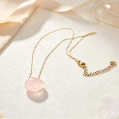 18K Gold PVD Plated Stainless Steel Natural Amazonite Necklace