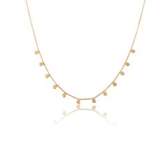 18K Gold PVD Plated Stainless Steel Mini Dangling Hearts Necklace