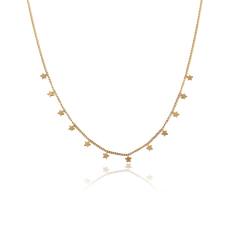 18K Gold PVD Plated Stainless Steel Mini Star Dangling Necklace