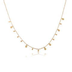 18K Gold PVD Plated Stainless Steel Mini Teardrop Dangling Necklace