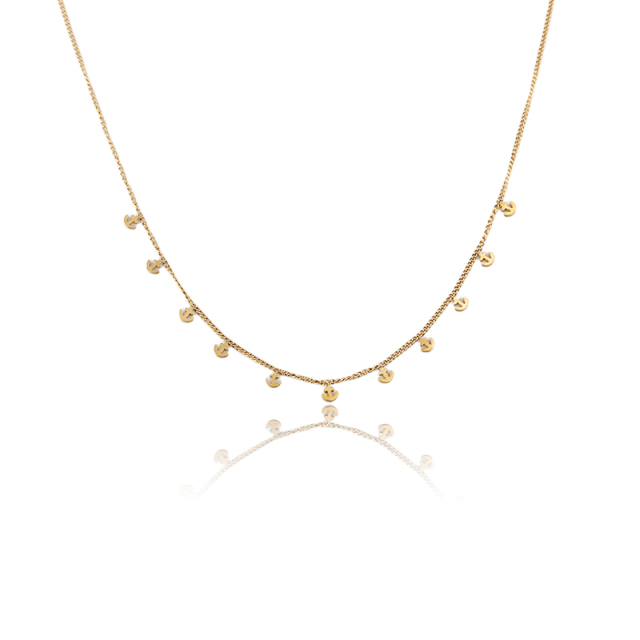 18K Gold PVD Plated Stainless Steel Mini Anchor Dangling Necklace