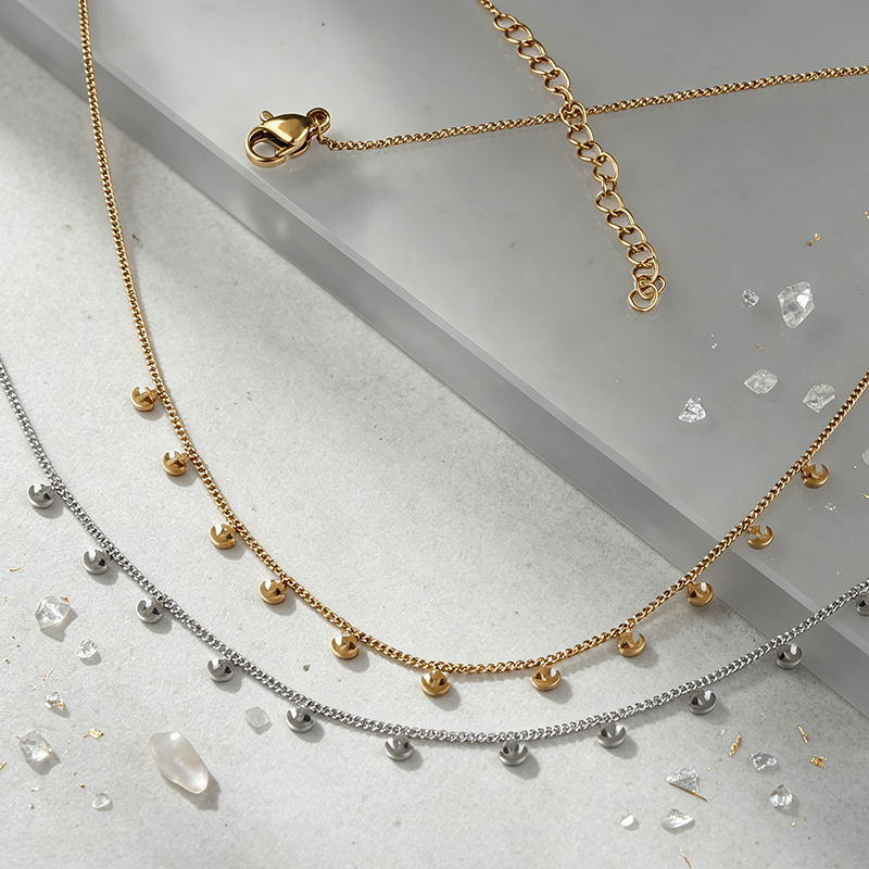 18K Gold PVD Plated Stainless Steel Mini Anchor Dangling Necklace