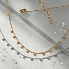 18K Gold PVD Plated Stainless Steel Mini Anchor Dangling Necklace