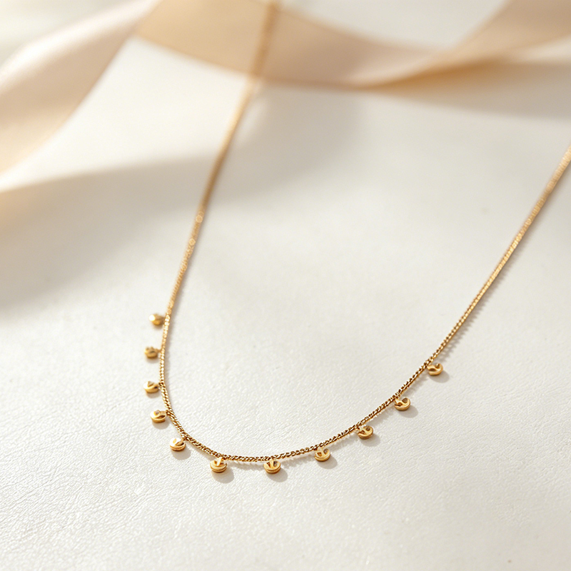 18K Gold PVD Plated Stainless Steel Mini Anchor Dangling Necklace