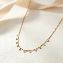 18K Gold PVD Plated Stainless Steel Mini Anchor Dangling Necklace