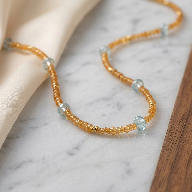 925 Sterling Silver Fanta Garnet Necklace