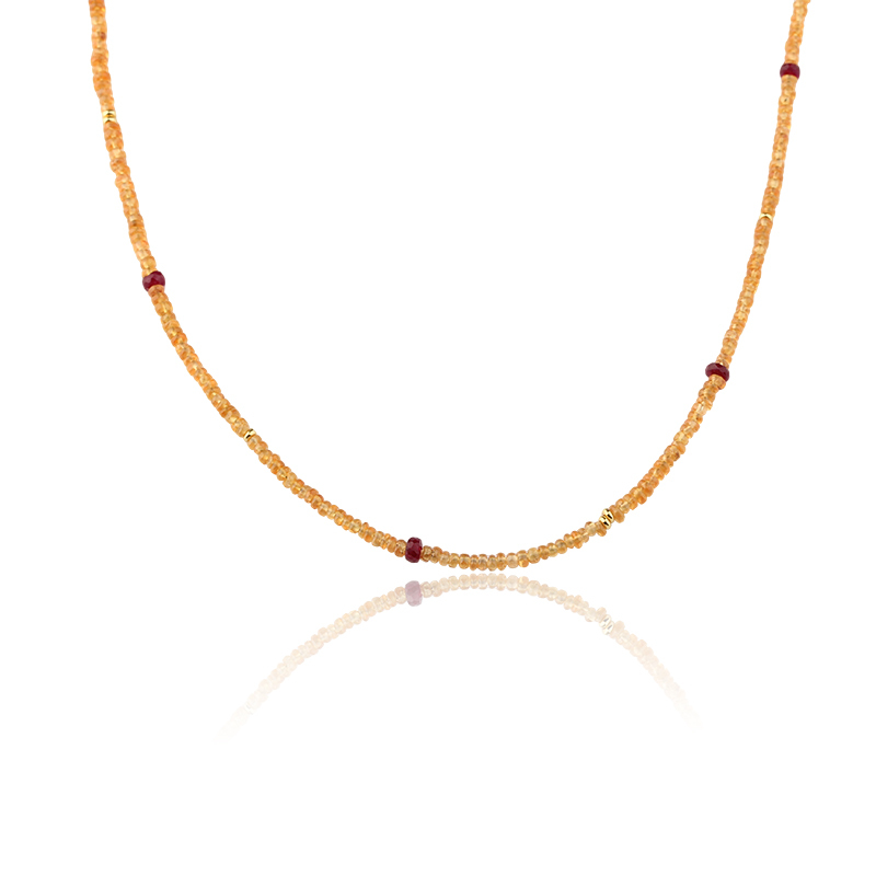 925 Sterling Silver garnet necklace with Customizable Chain Length