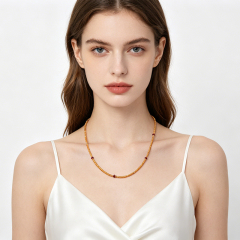 925 Sterling Silver garnet necklace with Customizable Chain Length